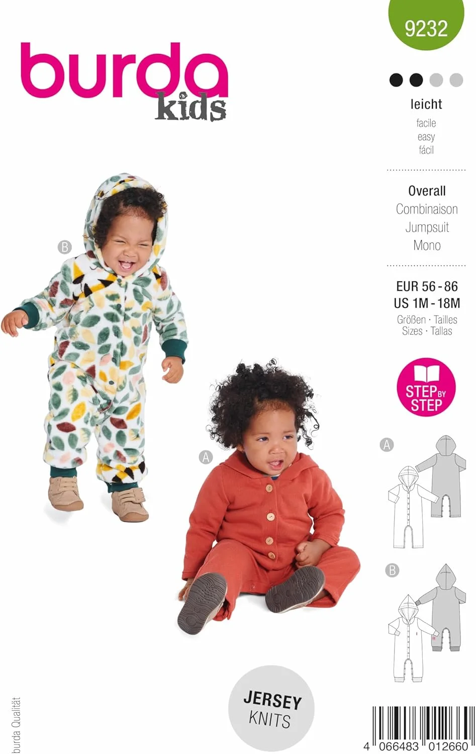 الگوی خیاطی بردا استایل مدل 9232 سرهمی [سایز بچه گانه 2-34] سطح 2 سبک