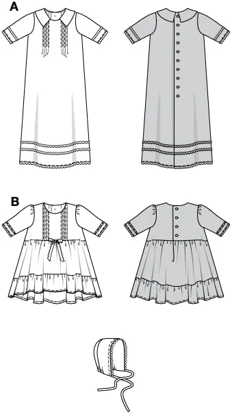 الگوی خیاطی بچه گانه بوردا استایل - لباس و تجهیزات نوزاد برای مراسم تعمید - سایز 56-92