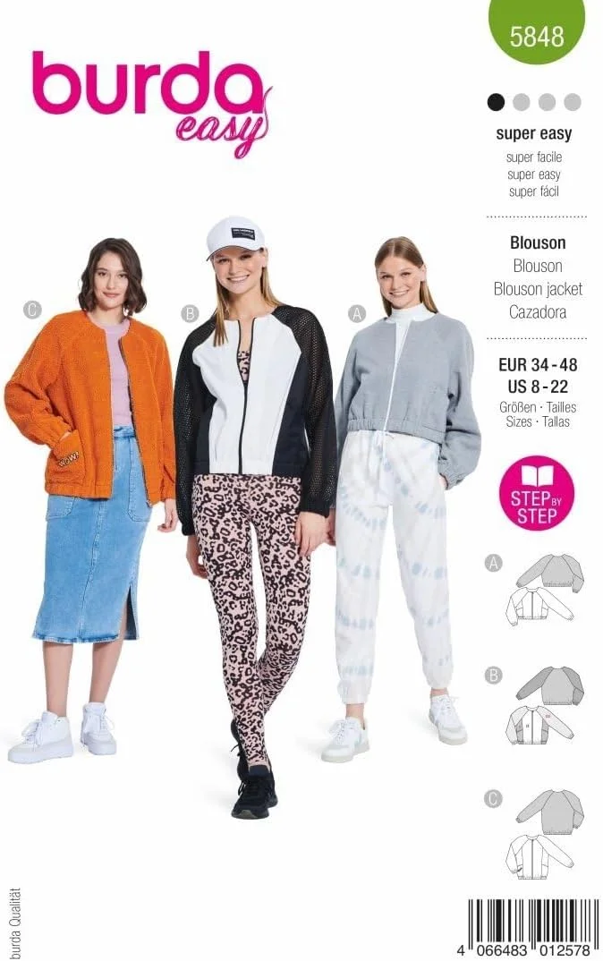 الگوی خیاطی بلوز زنانه بوردای استایل مدل 5848 [سایز 36-48] سطح 1 فوق العاده آسان