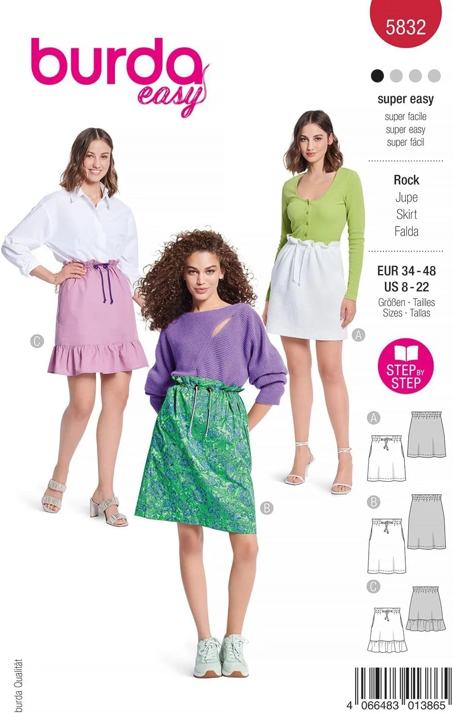 الگوی خیاطی دامن بردا استایل 5832 [سایز بانوان 6-18] سطح 1 فوق العاده آسان