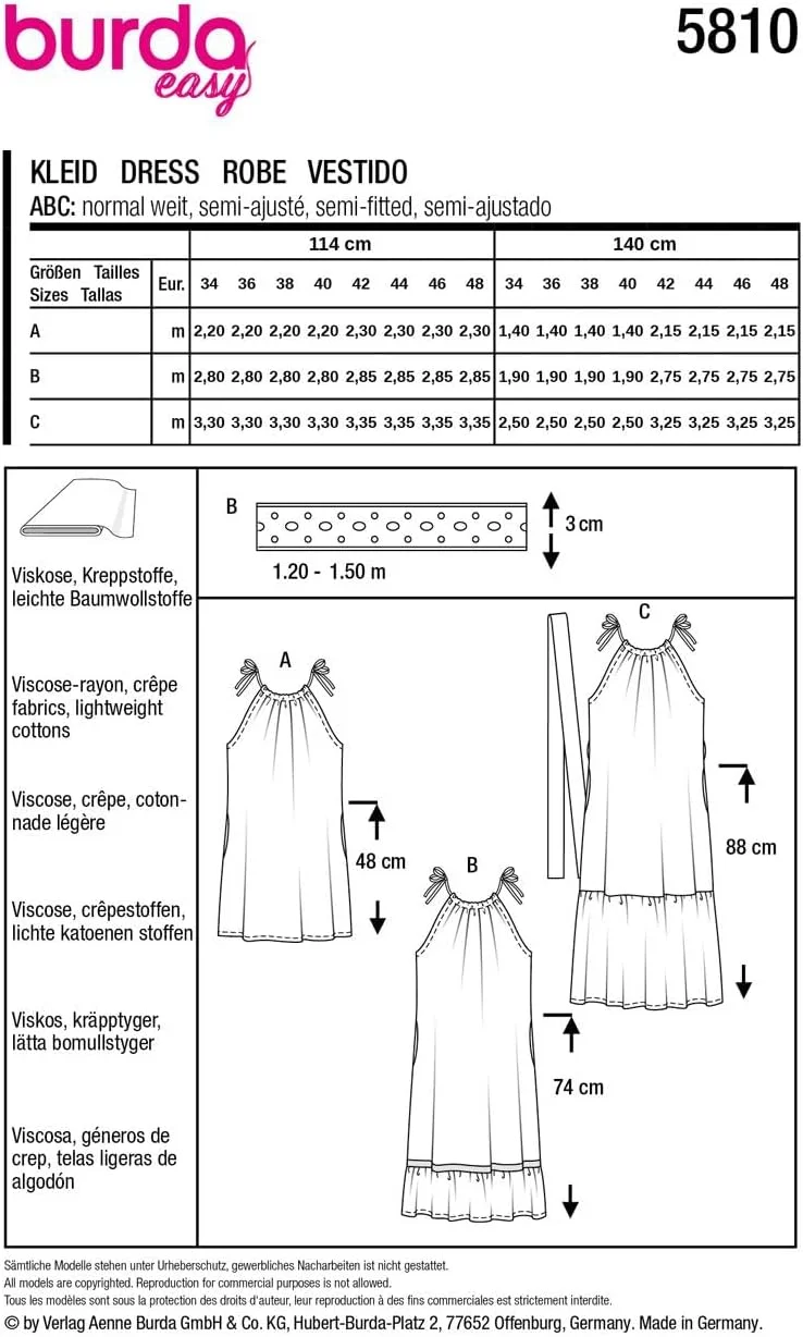 الگوی خیاطی بوردا استایل 5810 لباس زنانه سایز 6-18 سطح 1 فوق العاده آسان الگوی خیاطی بوردا استایل 5810 لباس زنانه سایز 6-18 سطح 1 فوق العاده آسان