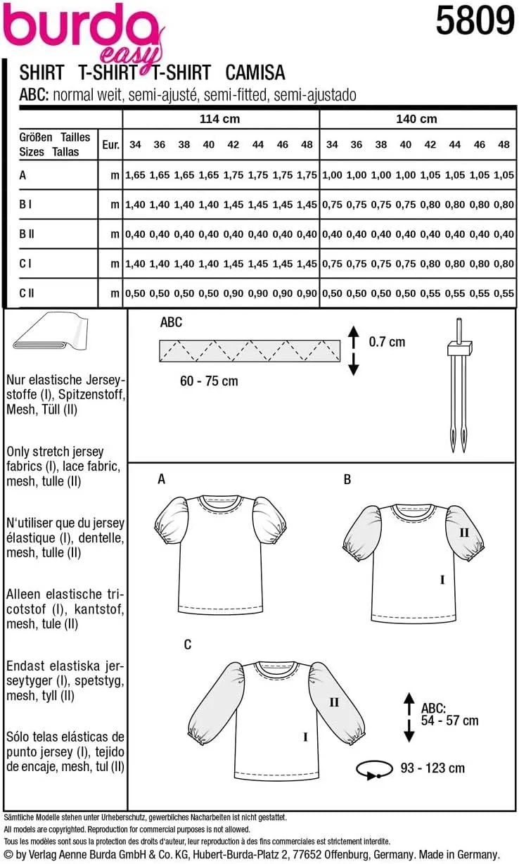 الگوی خیاطی پیراهن بردا استایل 5809 [سایز زنانه 36-46] سطح 1 فوق العاده آسان
