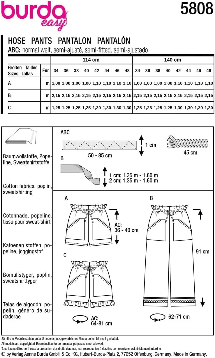 الگوی خیاطی بردا استایل مدل 5808 شلوار زنانه سایز 6-18 سطح 1 فوق العاده آسان