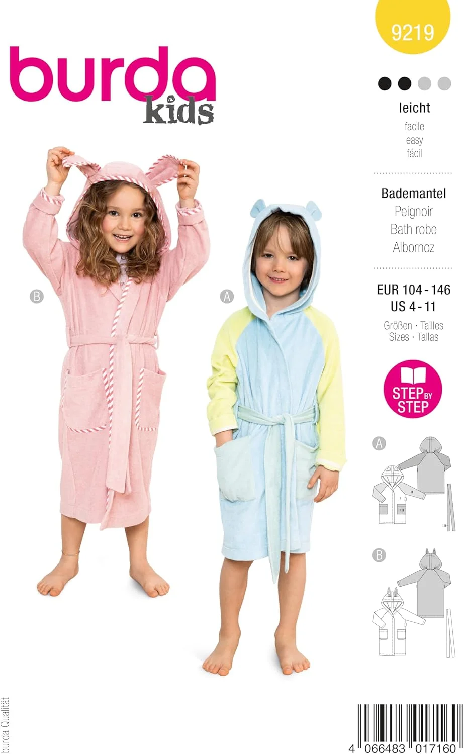 الگوی خیاطی لباس خواب کودکانه Burda Kids، سایز 104-146