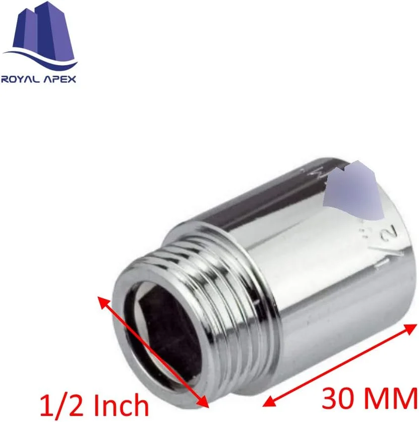 افزایش دهنده کروم رویال اپکس، نری به مادگی 1/2 اینچ، لوله استاندارد بریتانیا (BSP)، سایزهای مختلف برای افزایش ارتفاع لوله - بسته 3 عددی (1/2x30MM) افزایش دهنده کروم رویال اپکس، نری به مادگی 1/2 اینچ، لوله استاندارد بریتانیا (BSP)، سایزهای مختلف برای افزایش ارتفاع لوله - بسته 3 عددی (1/2x30MM)