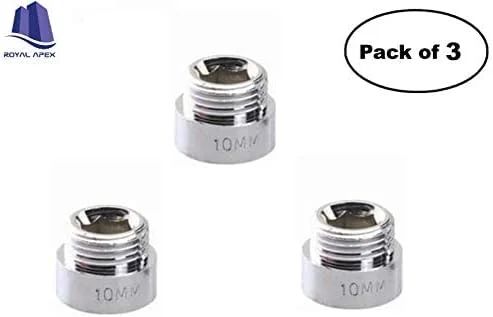 نیپل افزایشی کروم رویال اپکس نر به ماده 1/2 اینچ استاندارد لوله بریتانیا (BSP) سایزهای مختلف برای لوله افزایشی که امکان افزایش ارتفاع هر اتصالی را فراهم می کند - بسته 3 عددی (1/2x10MM)