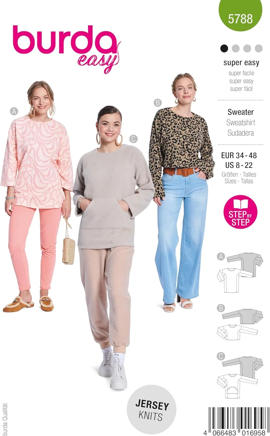 الگوی خیاطی آسان زنانه بلوز در طول های مختلف سایز 36-48 برند بوردا استایل