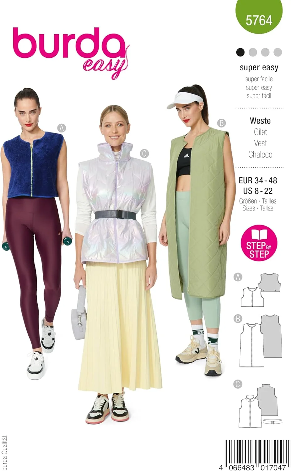 الگوی خیاطی آسان بوردا استایل، جلیقه بلند زنانه، سایزهای 36 تا 48