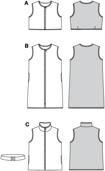 الگوی خیاطی آسان بوردا استایل، جلیقه بلند زنانه، سایزهای 36 تا 48