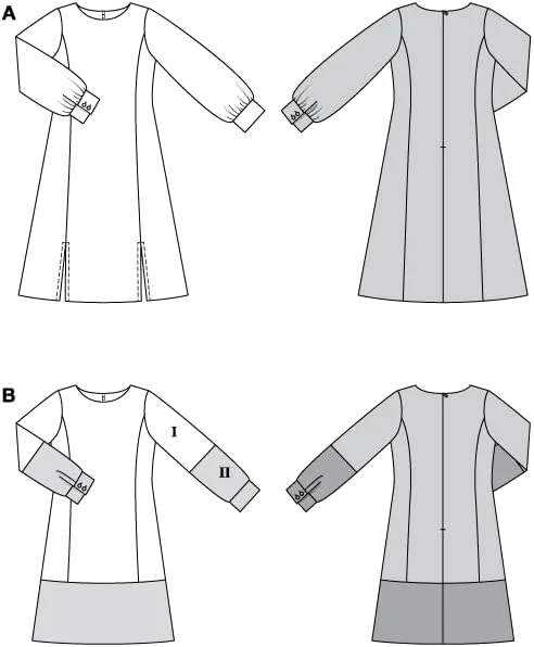 الگوی خیاطی لباس زنانه مدل A-Line سایز 46-58 برند بوردا استایل