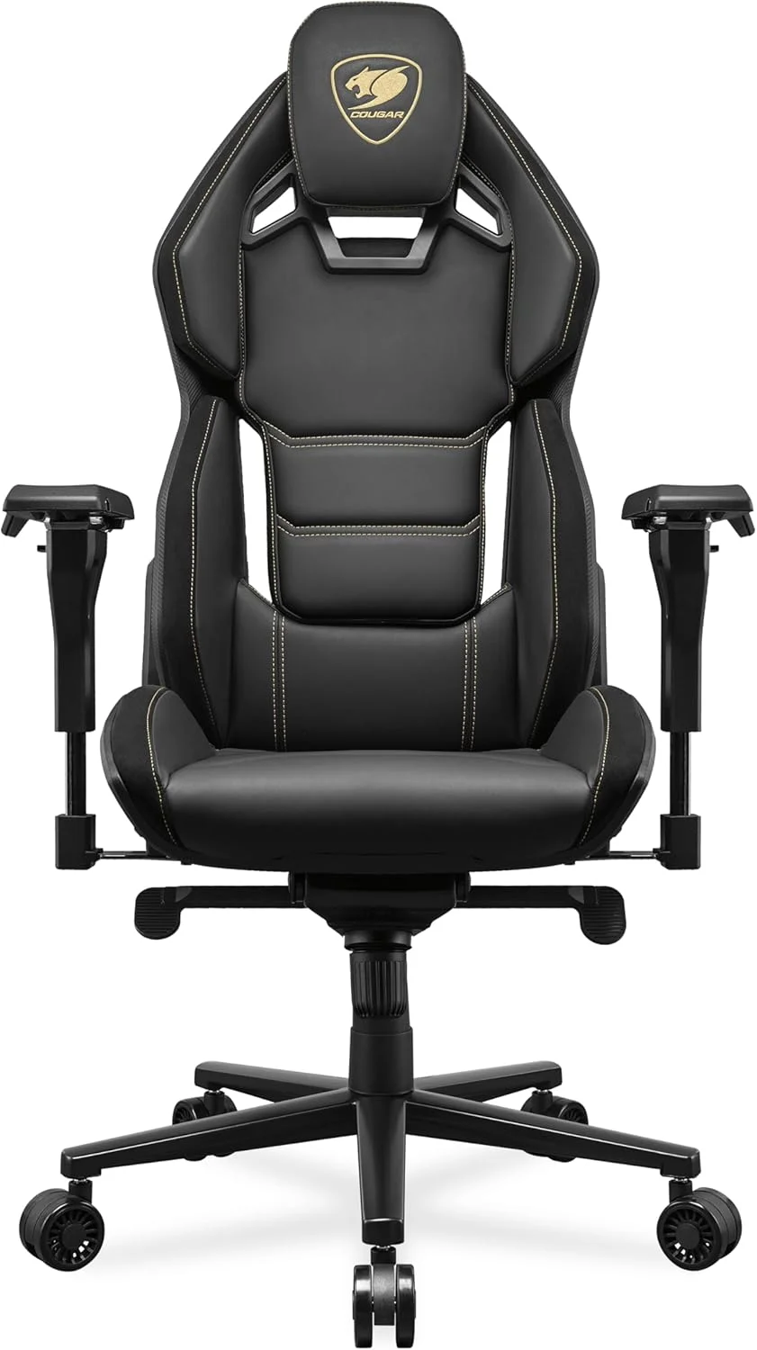 صندلی گیمینگ Cougar Hotrod Royal - طراحی ارگونومیک، ظرفیت وزن 160 کیلوگرم، چرم PVC تنفسی ممتاز، دسته های قابل تنظیم 4D، پشتی قابل تنظیم تا 150 درجه - مشکی CGR-ARX-GLB