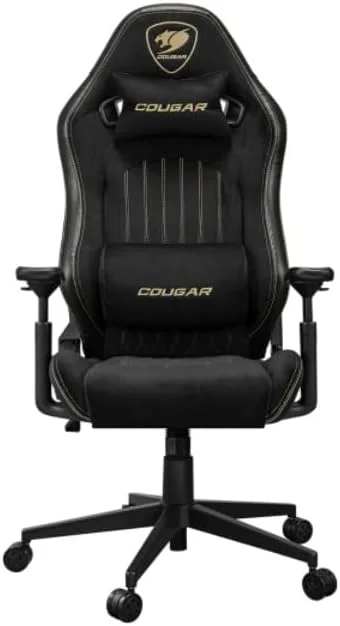 صندلی گیمینگ COUGAR Explore Royal F با پارچه مخمل تنفسی و چرم PVC، دسته های سه بعدی، بالشتک های کمری و گردنی