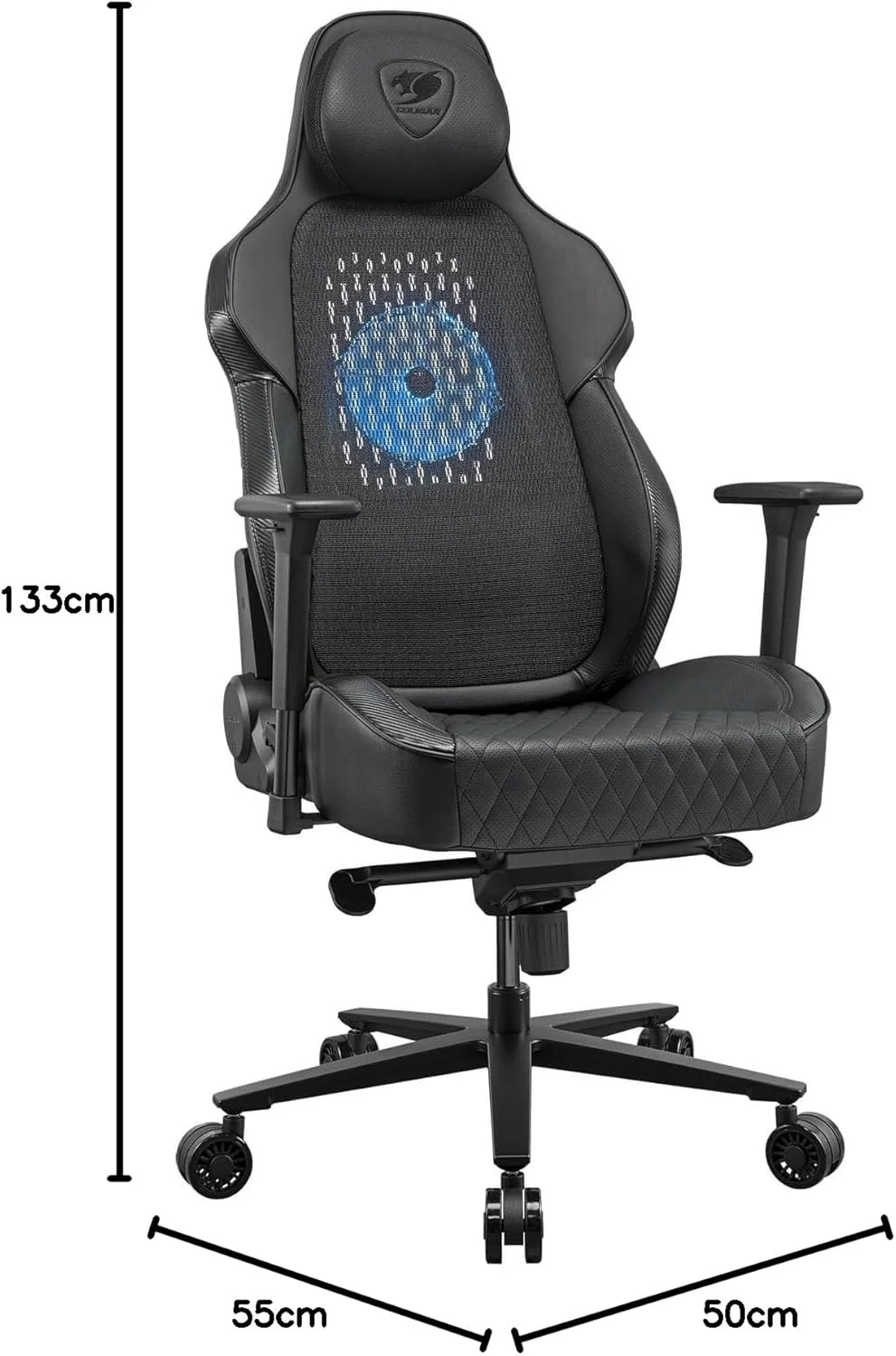 صندلی گیمینگ COUGAR NxSys Aero با فن RGB یکپارچه و چرم PVC ممتاز (مشکی) صندلی گیمینگ COUGAR NxSys Aero با فن RGB یکپارچه و چرم PVC ممتاز (مشکی)