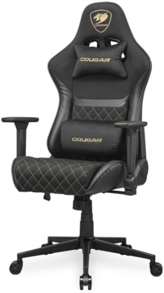 صندلی گیمینگ COUGAR Armor ONE V2 Gold، با انتخاب چرم PVC تنفسی یا پارچه بافته شده، دسته های تاشو 4D، بالش های کمری و گردنی، جیب پشتی، طراحی پشتی بلند برای پشتیبانی از کمر (پارچه بافته شده) صندلی گیمینگ COUGAR Armor ONE V2 Gold، با انتخاب چرم PVC تنفسی یا پارچه بافته شده، دسته های تاشو 4D، بالش های کمری و گردنی، جیب پشتی، طراحی پشتی بلند برای پشتیبانی از کمر (پارچه بافته شده)