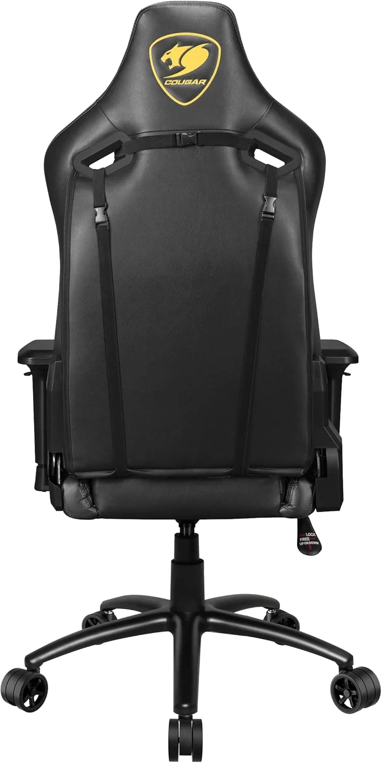 صندلی گیمینگ COUGAR OUTRIDER S، چرم PVC ممتاز، قابلیت خواباندن 180 درجه، تنظیم ارتفاع، دسته بازوی قابل تنظیم 4D، فریم فولادی، چرخ های 3 اینچی فوق العاده بزرگ - مشکی سلطنتی CGR-OUTRIDER S-RY
