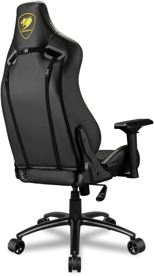 صندلی گیمینگ COUGAR OUTRIDER S، چرم PVC ممتاز، قابلیت خواباندن 180 درجه، تنظیم ارتفاع، دسته بازوی قابل تنظیم 4D، فریم فولادی، چرخ های 3 اینچی فوق العاده بزرگ - مشکی سلطنتی CGR-OUTRIDER S-RY