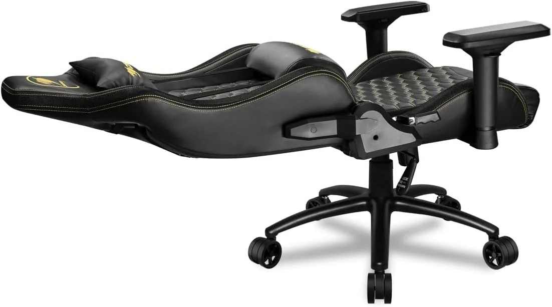 صندلی گیمینگ COUGAR OUTRIDER S، چرم PVC ممتاز، قابلیت خواباندن 180 درجه، تنظیم ارتفاع، دسته بازوی قابل تنظیم 4D، فریم فولادی، چرخ های 3 اینچی فوق العاده بزرگ - مشکی سلطنتی CGR-OUTRIDER S-RY