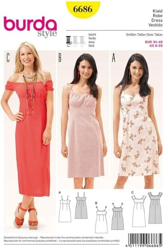 الگوهای خیاطی لباس زنانه تابستانی آسان بردا استایل مدل 6686