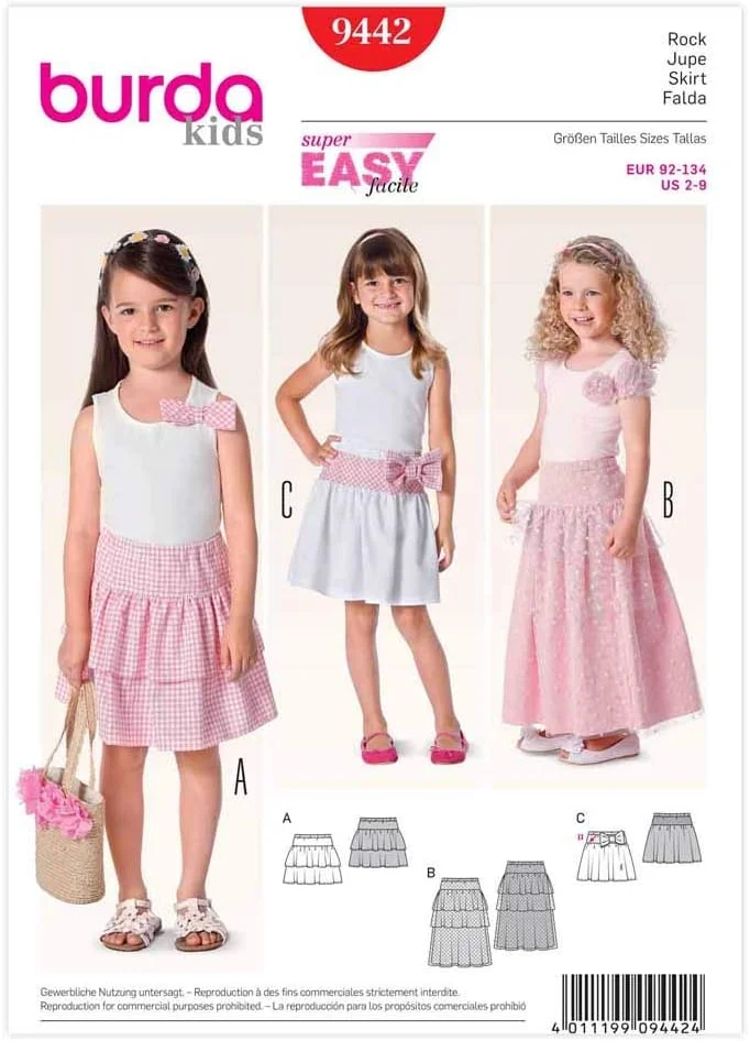 الگوی دامن بچگانه بوردا استایل مدل 9442