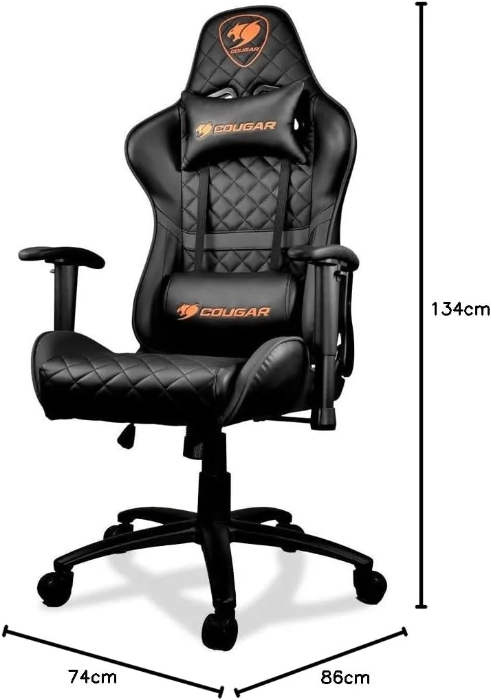 صندلی گیمینگ کوگار مدل Armor One، فریم فولادی، چرم PVC تنفسی، سیستم تکیه گاه 180 درجه، ظرفیت وزنی 120 کیلوگرم، دسته های قابل تنظیم 2D، پایه 5 ستاره فولادی - مشکی
