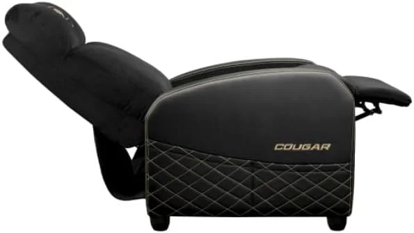 مبل گیمینگ کوگار Ranger Elite Gold، روکش مخمل نرم، جیب کناری، زیرپایی تاشو و پشتی قابل تنظیم
