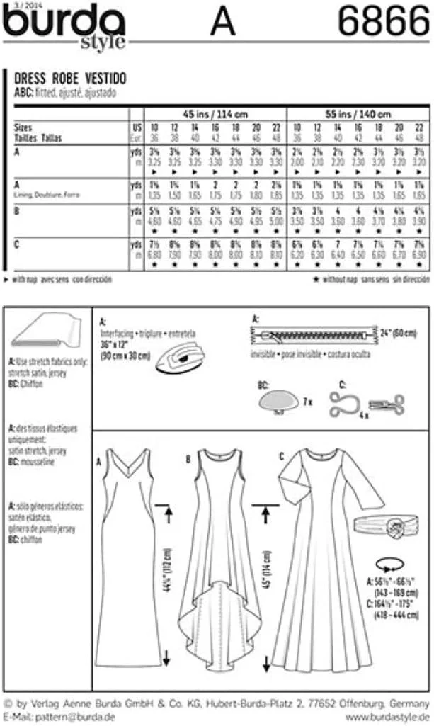الگوی خیاطی لباس شب زنانه بوردای استایل سایز 10-22