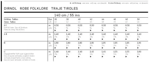 الگوی خیاطی لباس زنانه بوردای استایل مدل Burda Folklore B7443، ابعاد 19x13 سانتی متر
