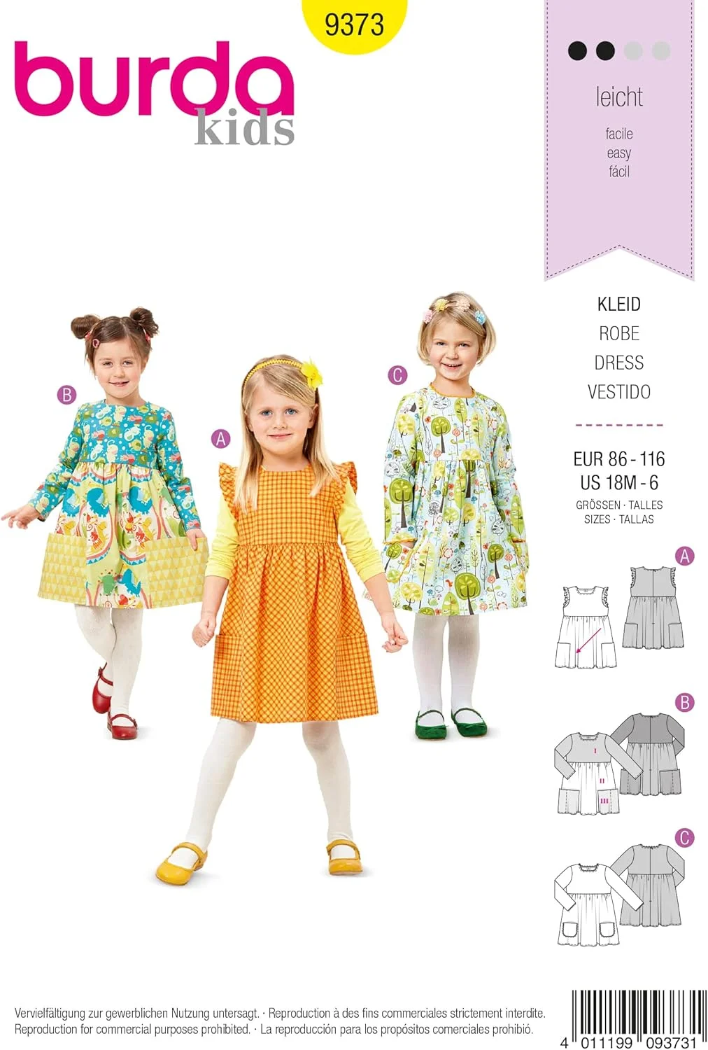 الگوی خیاطی لباس مدل burdastyle b9373، ابعاد 19x13x1 سانتی متر، سفید