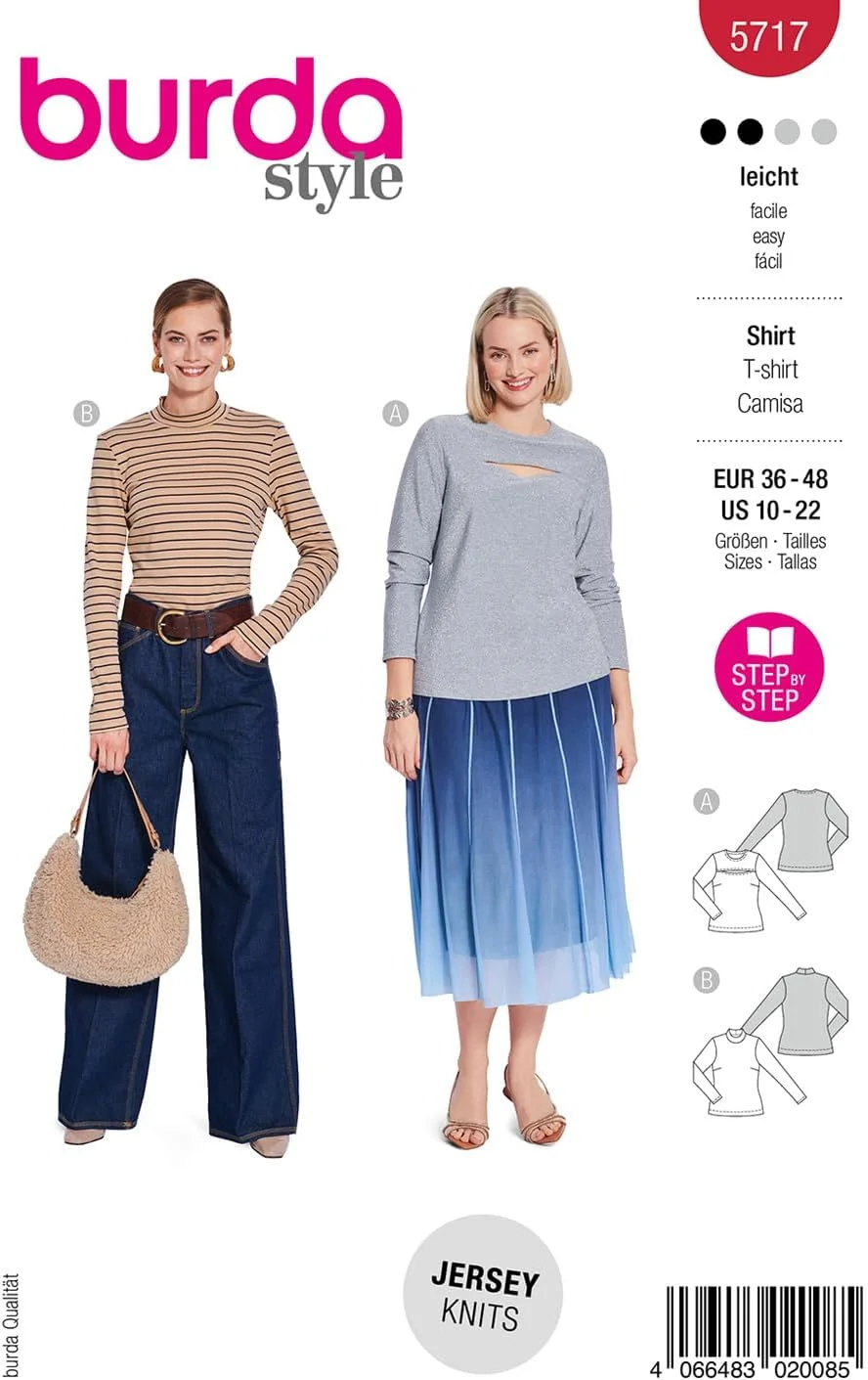 الگوی خیاطی پیراهن آستین بلند زنانه پایه بردا استایل شماره 5717 سایز 36-48