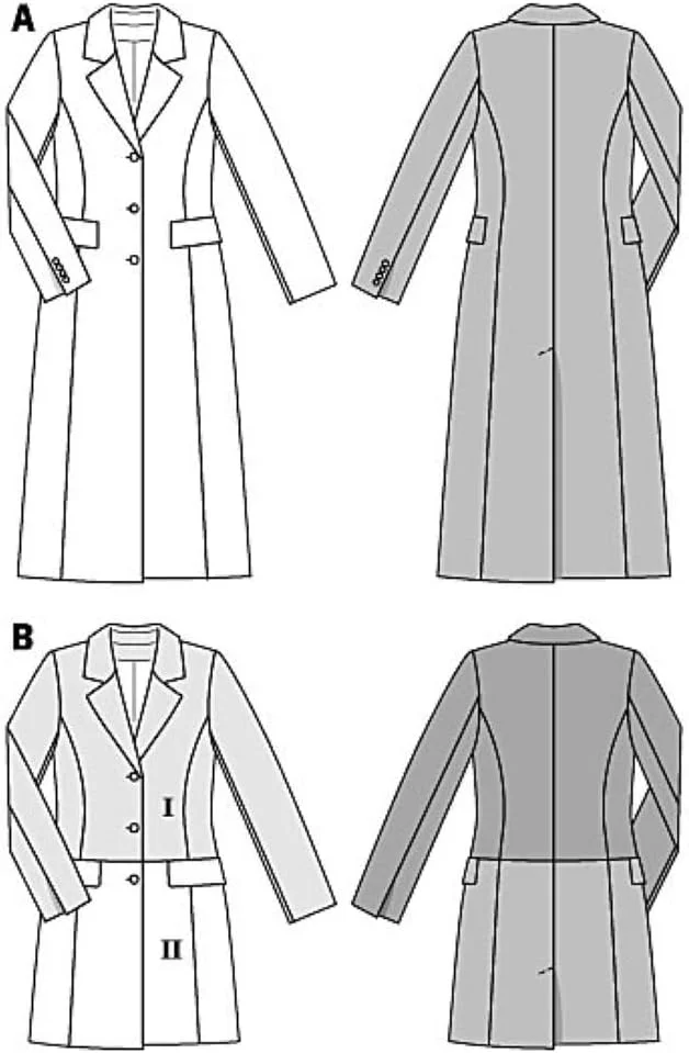 الگوی خیاطی کت و ژاکت بوردا استایل 6845 الگوی خیاطی کت و ژاکت بوردا استایل 6845