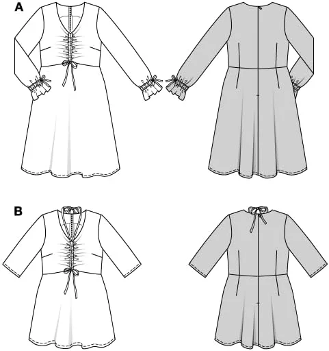 الگوی خیاطی زنانه Burda Style #5732، بلوز و تونیک دکمه دار، سایز 18-20