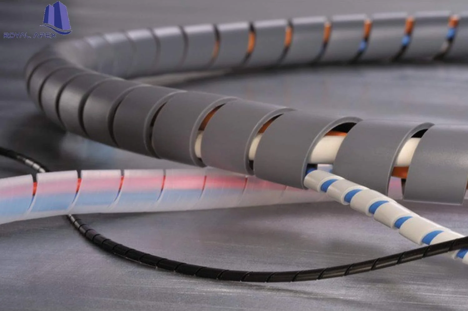 روکش سیم فنری مارپیچ Royal Apex HD برای مدیریت کابل کامپیوتر و خودرو (16 میلی متر)