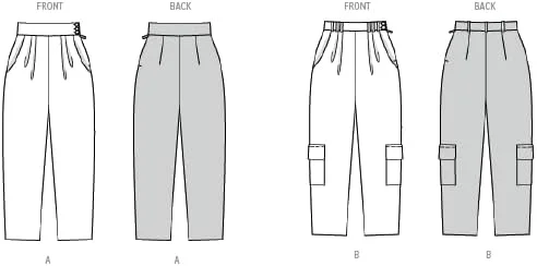 الگوی خیاطی شلوار زنانه کبریتی و کارگو آسان دوزی Burda Style X05699BURDA، کد طراحی B5699، سایزهای 10-22 (36-48)