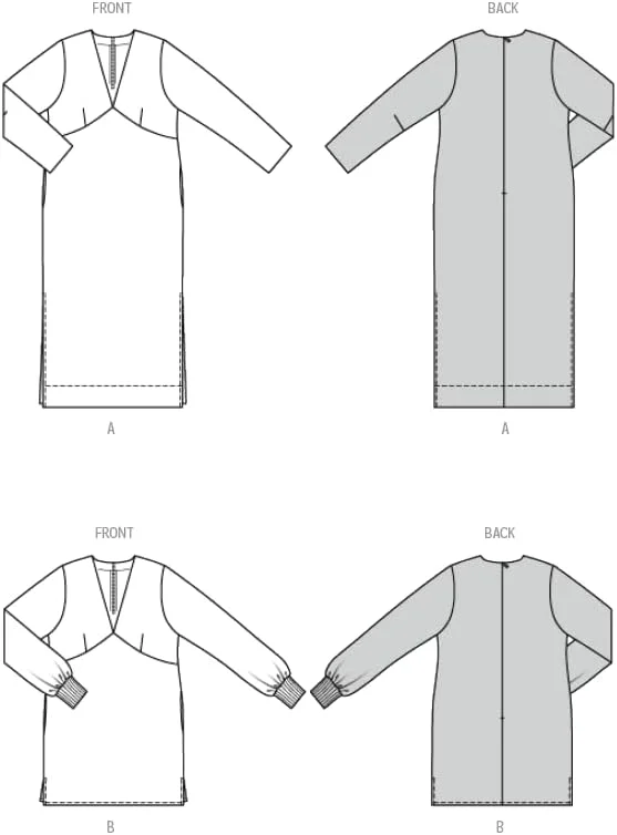 الگوی خیاطی آسان برای دوخت پیراهن ماکسی و تونیک زنانه Burda Style X05704BURDA، کد طراحی B5704، سایزهای 46-60 (20-34)