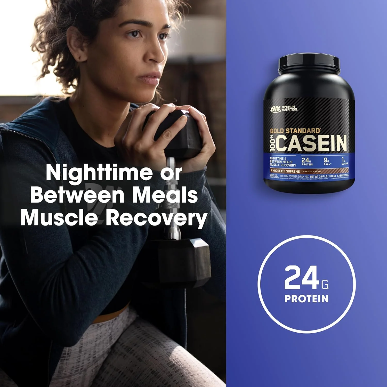پودر پروتئین کازئین میسلار 100% گلد استاندارد Optimum Nutrition (ON)، 24 گرم پروتئین، هضم آهسته، کمک به احساس سیری، ریکاوری عضلات در طول شب - شکلات سوپریم، 3.97 پوند، 53 سروینگ (1.8 کیلوگرم) پودر پروتئین کازئین میسلار 100% گلد استاندارد Optimum Nutrition (ON)، 24 گرم پروتئین، هضم آهسته، کمک به احساس سیری، ریکاوری عضلات در طول شب - شکلات سوپریم، 3.97 پوند، 53 سروینگ (1.8 کیلوگرم)