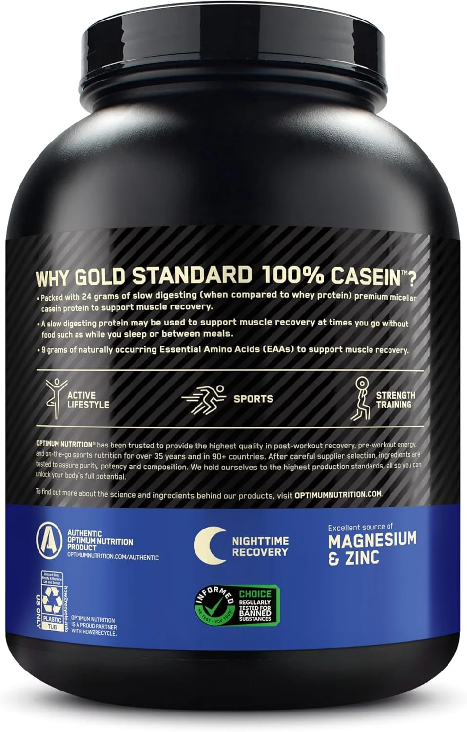 پودر پروتئین کازئین میسلار 100% گلد استاندارد Optimum Nutrition (ON)، 24 گرم پروتئین، هضم آهسته، کمک به احساس سیری، ریکاوری عضلات در طول شب - شکلات سوپریم، 3.97 پوند، 53 سروینگ (1.8 کیلوگرم) پودر پروتئین کازئین میسلار 100% گلد استاندارد Optimum Nutrition (ON)، 24 گرم پروتئین، هضم آهسته، کمک به احساس سیری، ریکاوری عضلات در طول شب - شکلات سوپریم، 3.97 پوند، 53 سروینگ (1.8 کیلوگرم)