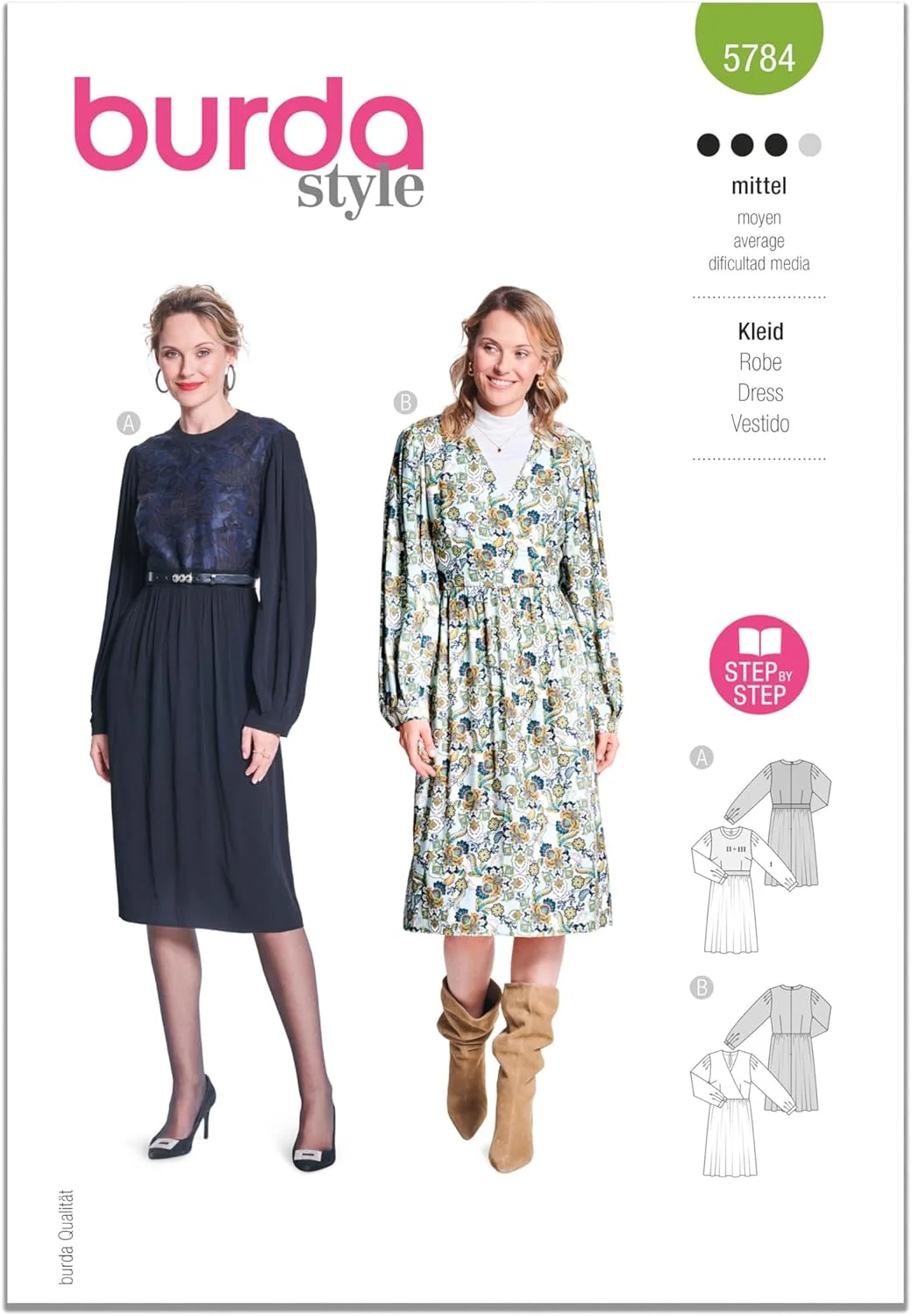 الگوی خیاطی Burda Style B5784 - لباس زنانه