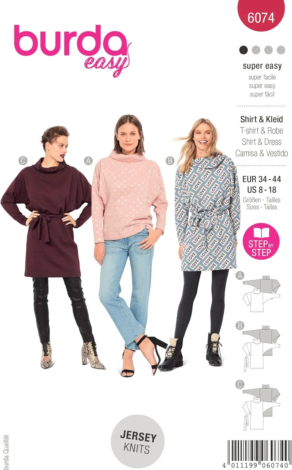 الگوی خیاطی بوردا استایل B6074 تاپ و پیراهن زنانه