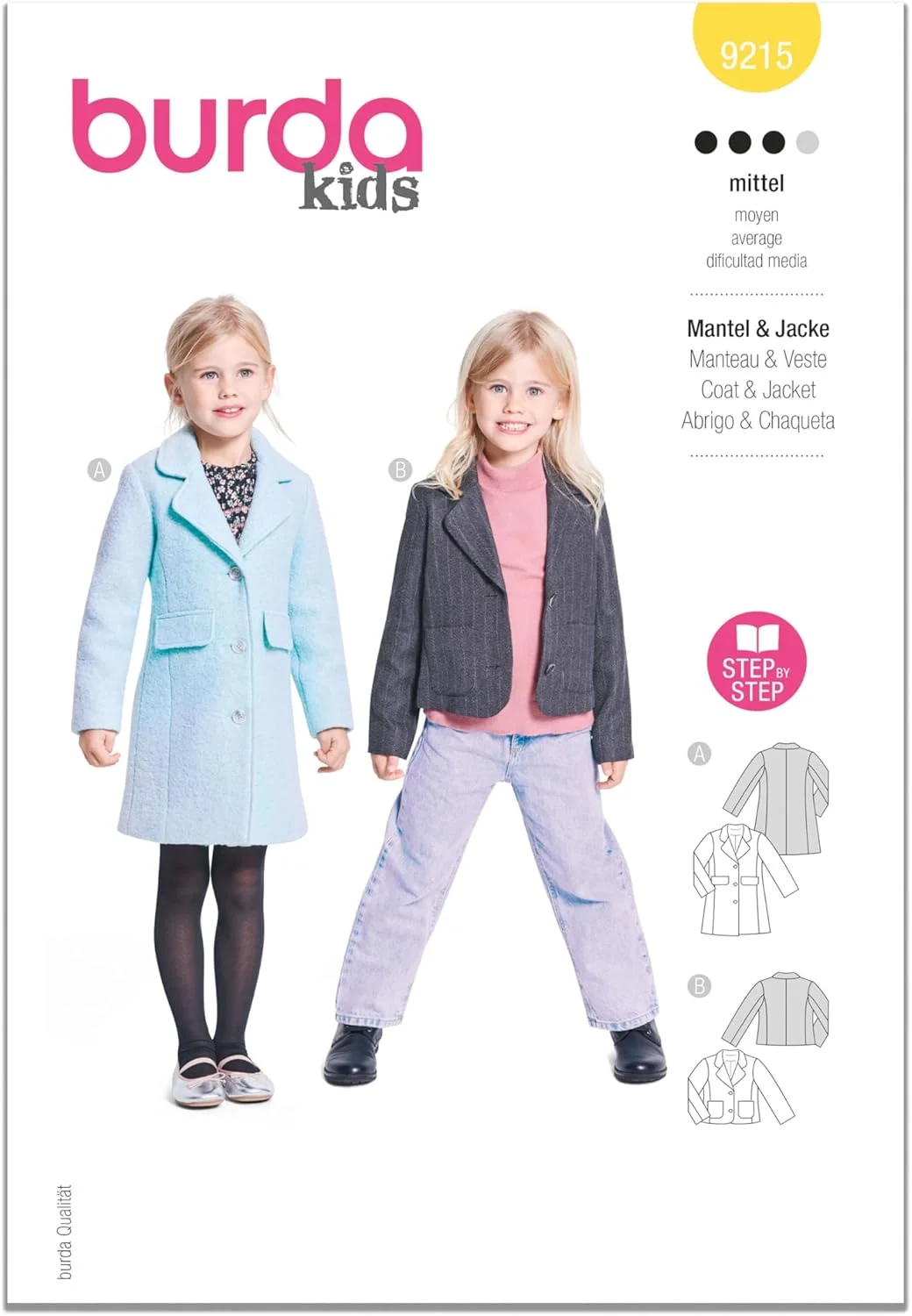 الگوی خیاطی بوردا استایل B9215: پالتوهای بچگانه