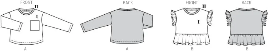 الگوی خیاطی Burda Style B9223 تاپ بچگانه الگوی خیاطی Burda Style B9223 تاپ بچگانه