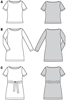 الگوی خیاطی Burda Style B6087 تاپ، تونیک یا پیراهن زنانه