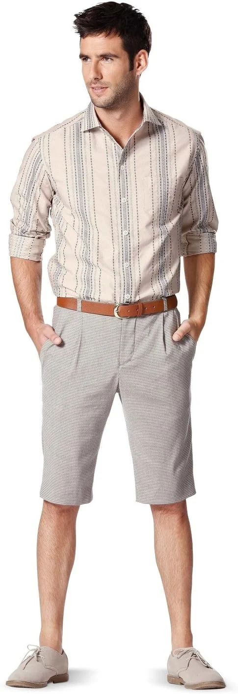 الگوی خیاطی کت و شلوار مردانه BURDA STYLE 7046 - شامل ژاکت، شورت و شلوار - سایزهای مردانه: 34 36 38 40 42 44