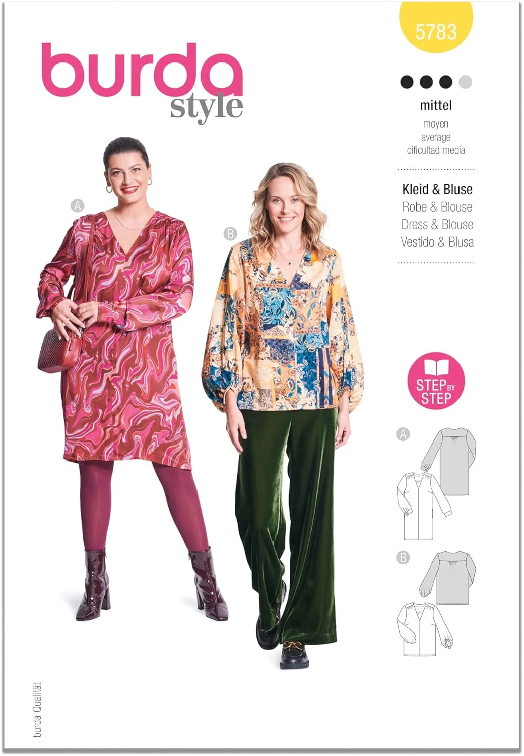 الگوی خیاطی Burda Style B5783: لباس و بلوز زنانه