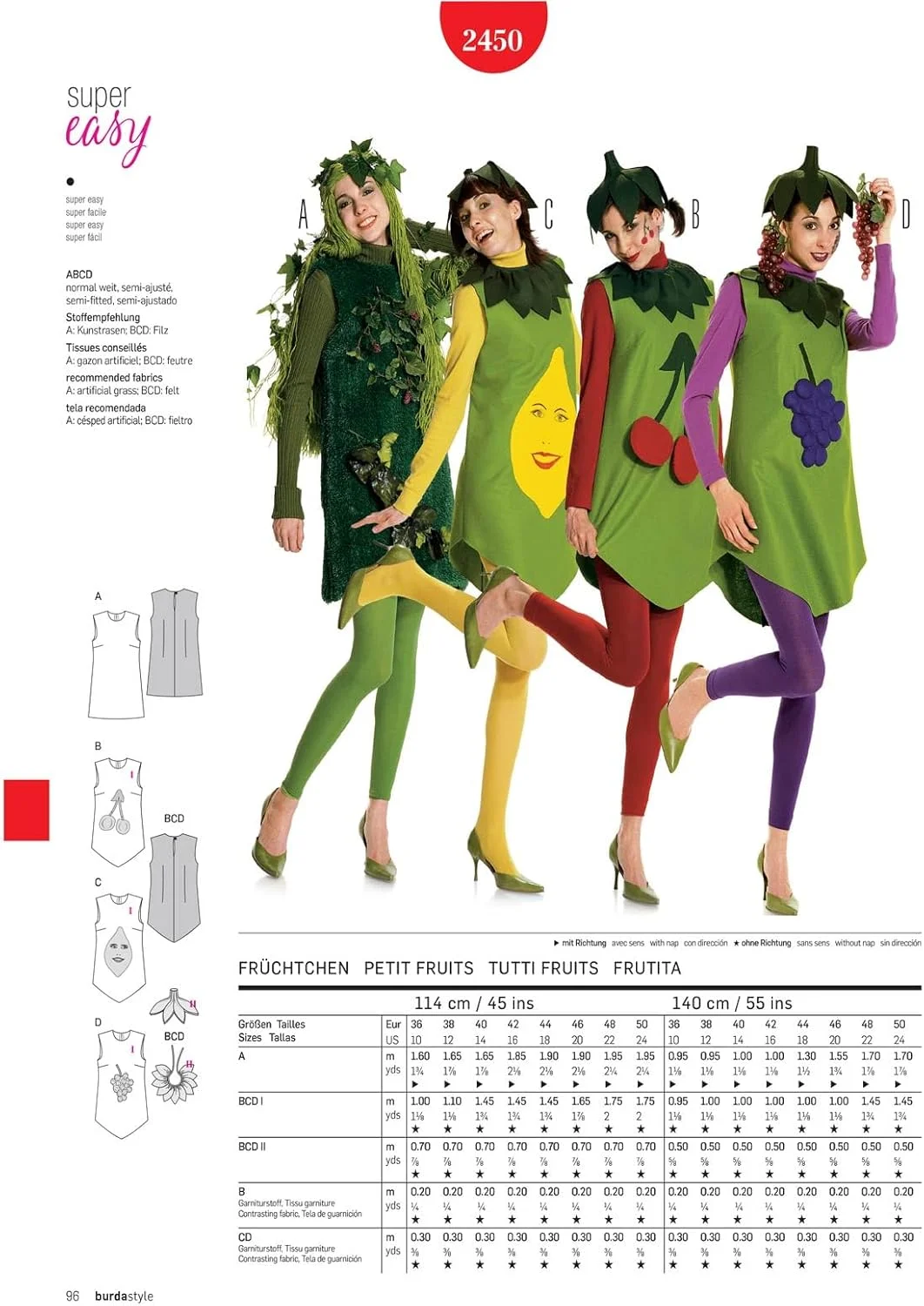 الگوی خیاطی بردا 2450 لباس فانتزی سایز 36-50