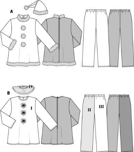 الگوی خیاطی بوردا 2466 لباس فانتزی مردانه سایز 46/48-58/60