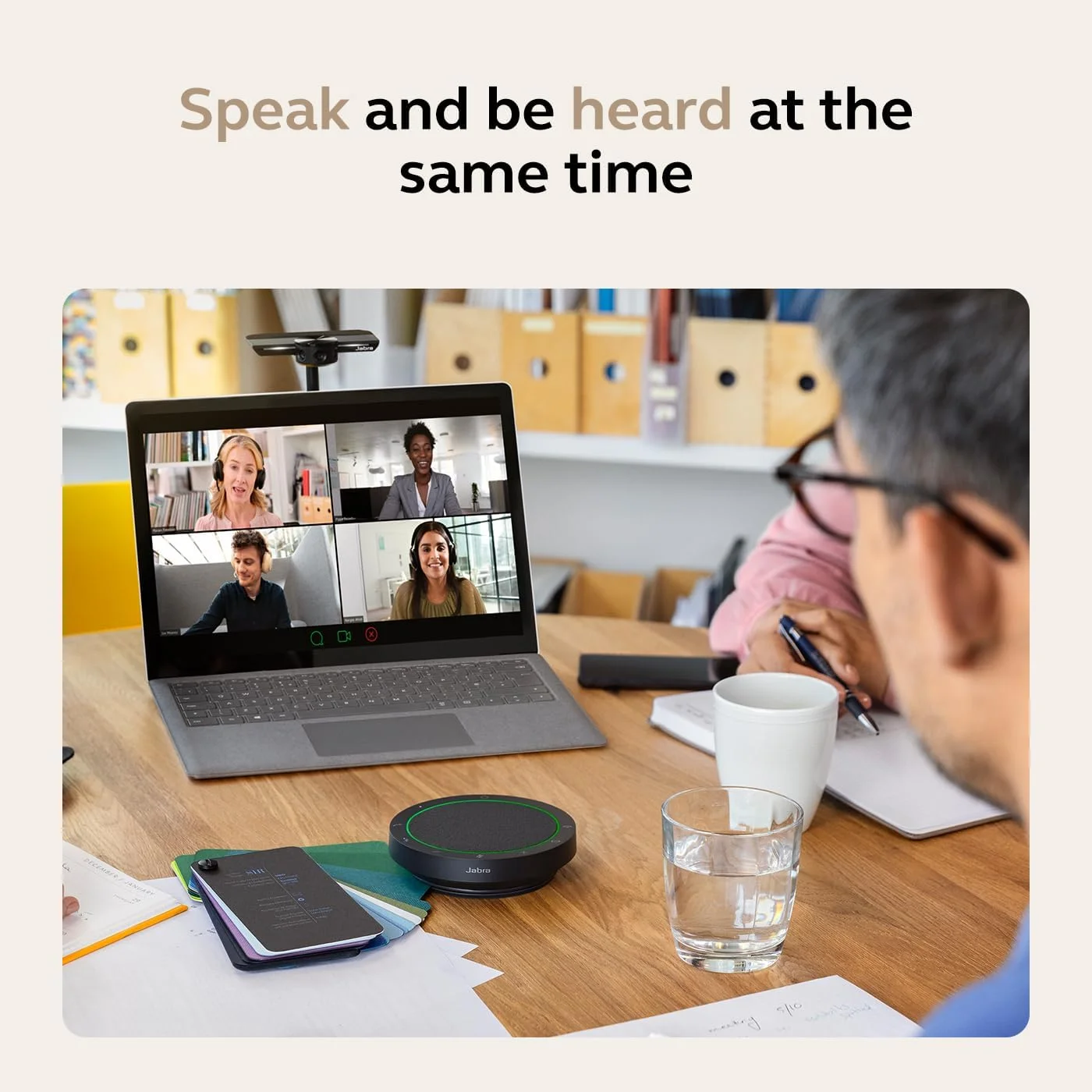 اسپیکرفون بلوتوثی بی سیم Jabra Speak2 55 (نسخه 2025) - اسپیکر قابل حمل با 4 میکروفون حذف نویز - دارای گواهینامه Microsoft Teams - خاکستری تیره اسپیکرفون بلوتوثی بی سیم Jabra Speak2 55 (نسخه 2025) - اسپیکر قابل حمل با 4 میکروفون حذف نویز - دارای گواهینامه Microsoft Teams - خاکستری تیره