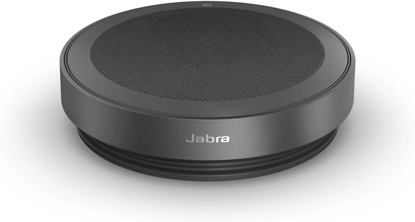 اسپیکرفون بلوتوث بی سیم Jabra Speak2 75 - اسپیکر قابل حمل با 4 میکروفون حذف نویز، بلندگوهای 65 میلی متری با برد کامل و صدای فوق العاده پهن باند - دارای گواهی Microsoft Teams - خاکستری تیره