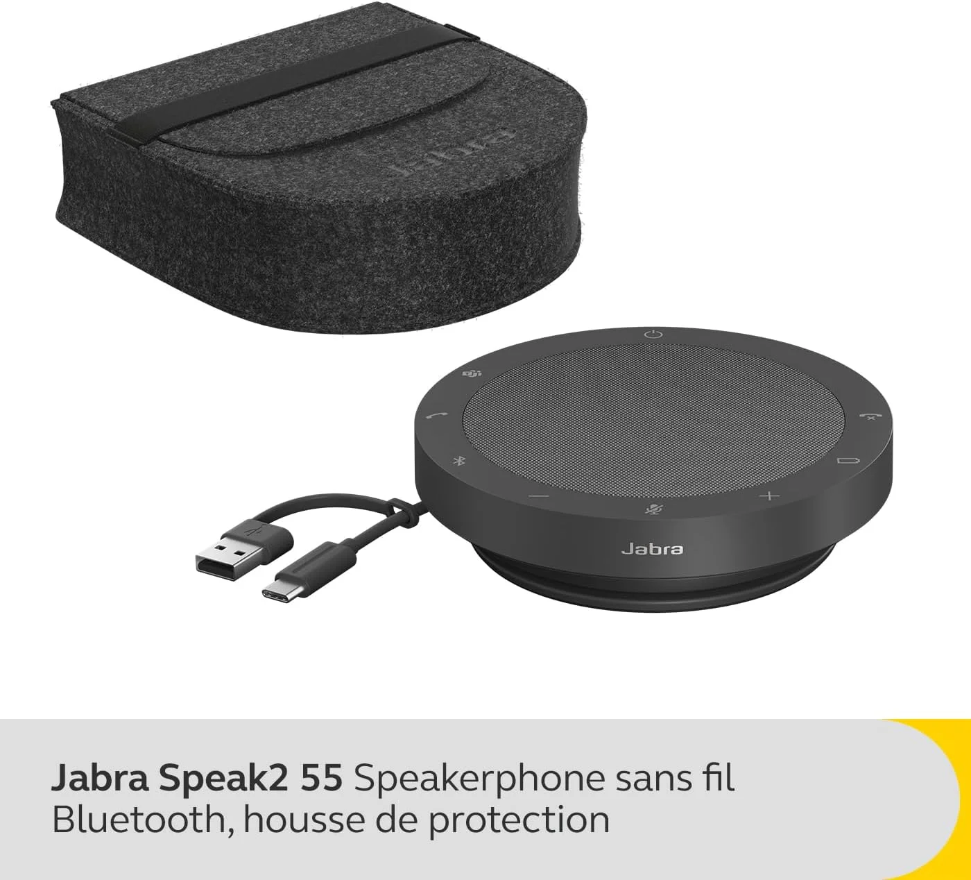 اسپیکرفون بلوتوث بی سیم Jabra Speak2 55 با 4 میکروفون حذف نویز، بلندگوی 50 میلی متری فول رنج، صدای باند پهن، جمع و جور و قابل حمل - دارای گواهینامه MS Teams، سازگار با سایر پلتفرم ها - خاکستری تیره اسپیکرفون بلوتوث بی سیم Jabra Speak2 55 با 4 میکروفون حذف نویز، بلندگوی 50 میلی متری فول رنج، صدای باند پهن، جمع و جور و قابل حمل - دارای گواهینامه MS Teams، سازگار با سایر پلتفرم ها - خاکستری تیره