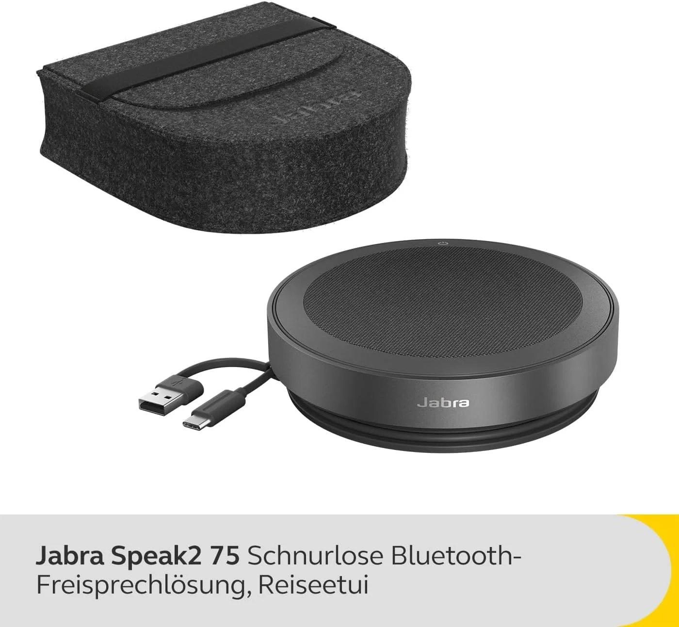 اسپیکرفون بلوتوث بی سیم جبرا Speak2 75 برای کار و موسیقی - 4 میکروفون حذف نویز، بلندگوهای 65 میلی متری - ویژگی اتصال جدید - آداپتور USB-A و USB-C - دارای گواهی برای Zoom و Google Meet - خاکستری تیره اسپیکرفون بلوتوث بی سیم جبرا Speak2 75 برای کار و موسیقی - 4 میکروفون حذف نویز، بلندگوهای 65 میلی متری - ویژگی اتصال جدید - آداپتور USB-A و USB-C - دارای گواهی برای Zoom و Google Meet - خاکستری تیره