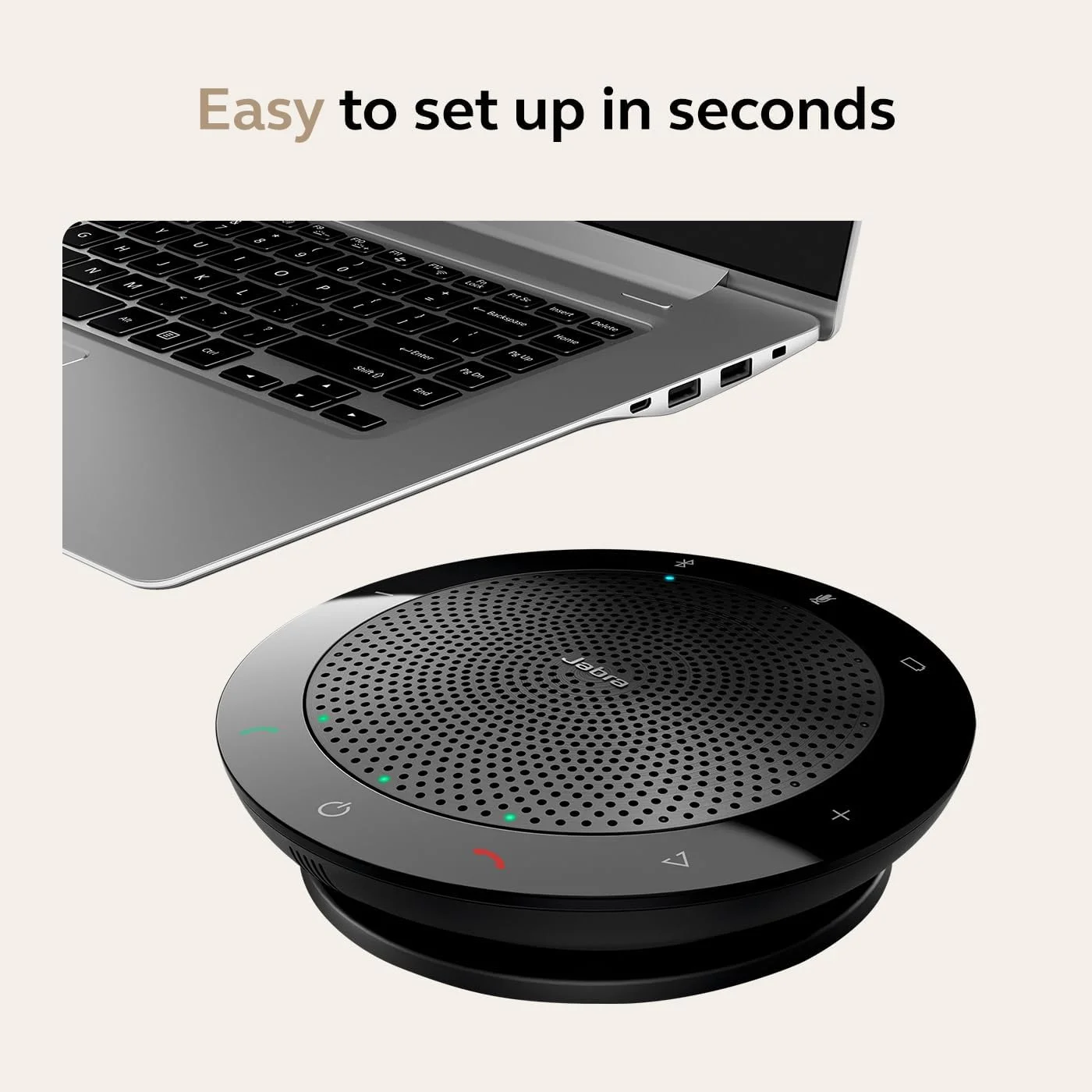 اسپیکر بلوتوثی بی سیم قابل حمل جبرا Speak 510 (نسخه 2025) با آداپتور USB Link 370 برای جلسات و تماس ها با صدای شفاف، سازگار با Microsoft Teams، مشکی اسپیکر بلوتوثی بی سیم قابل حمل جبرا Speak 510 (نسخه 2025) با آداپتور USB Link 370 برای جلسات و تماس ها با صدای شفاف، سازگار با Microsoft Teams، مشکی